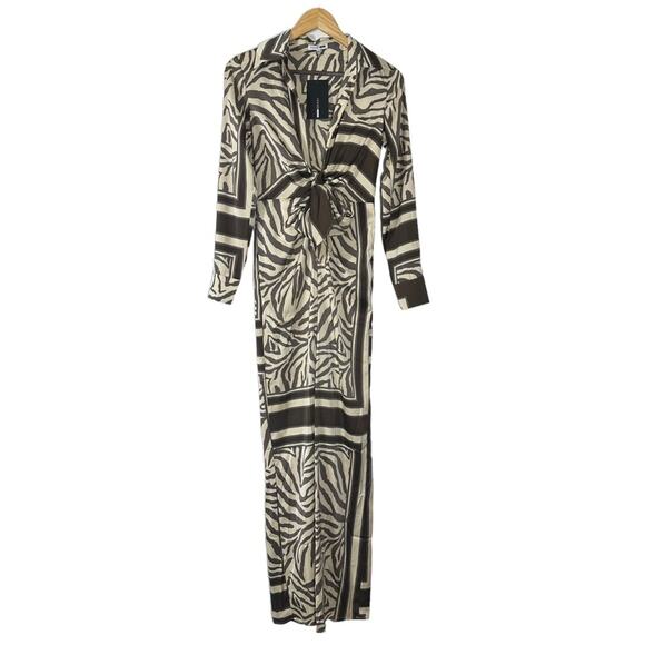 NEW Fashion Nova St. Tropez Animal Jumpsuit- Brown Combo Size XS - Picture 4 of 13